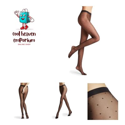 Women's Dot Tights, Ultra Sheer 15 Denier, Dot Pattern, Trendy Stockings, 1 Pair